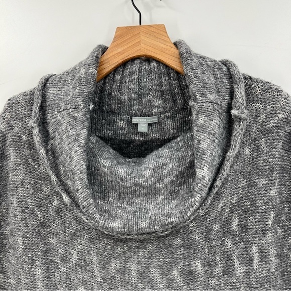 James Perse Funnel Neck Tunic Knit Sweater Merino Wool in Marled Grey 4 XL - Picture 4 of 7